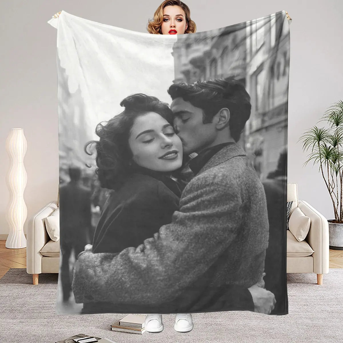Personalized Photo Blanket – Custom Picture Flannel Throw Blanket