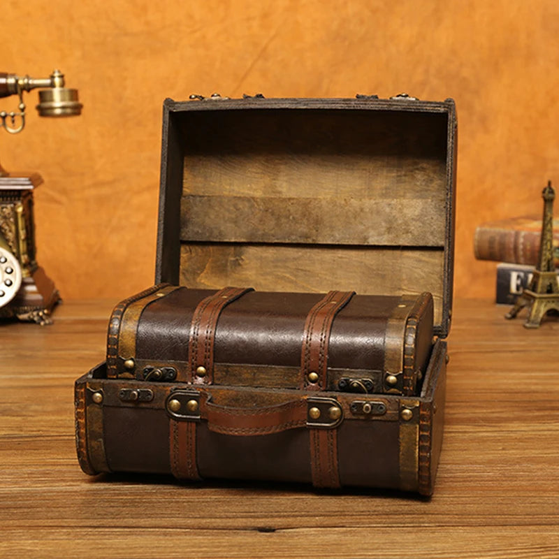 Vintage Wooden Jewelry & Keepsake Storage Box