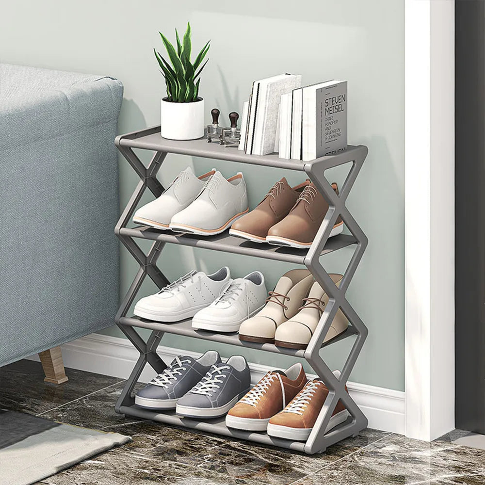 4-Tier Foldable Shoe Rack – Space-Saving Shoe Organizer