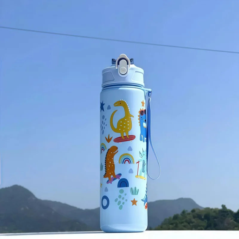 750ml Kids Water Bottle with Straw & Silicone Sleeve