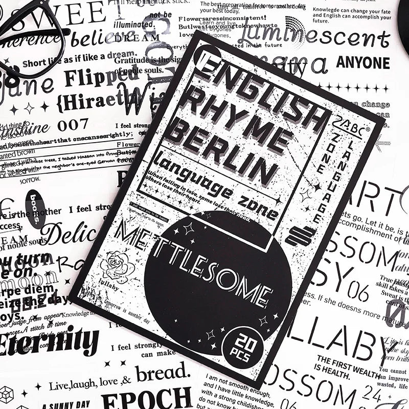 Large English Alphabet Sticker Book – DIY Scrapbooking & Journal Decor
