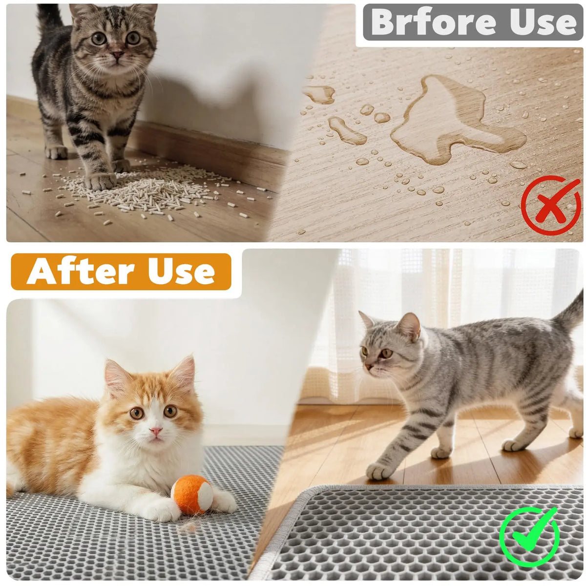 Double-Layer Waterproof Cat Litter Trapping Mat