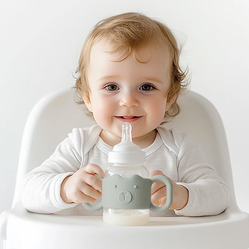 Silicone Baby Bottle Handles – Easy-Grip Training Holder for Baby Bottles