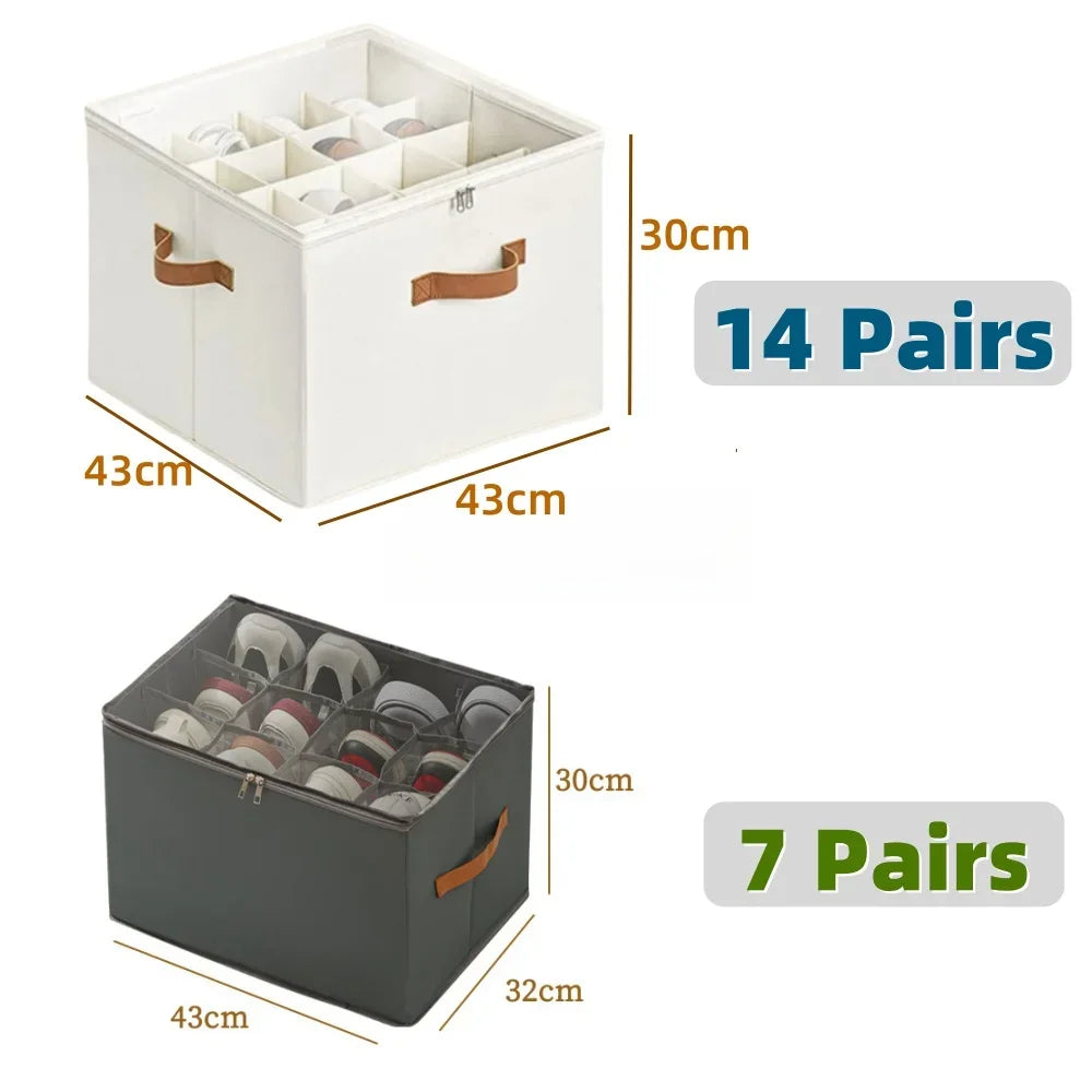 Foldable Shoe Storage Box – Dustproof Closet Organizer