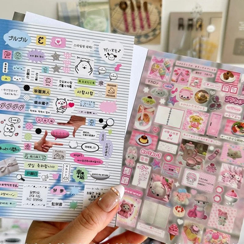 32-Sheet Korean Style Decorative Sticker Book for Journals & Scrapbooking