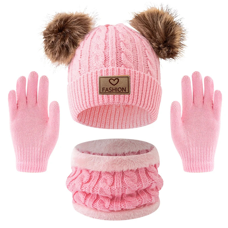 Kids Winter Knit Hat & Neck Warmer Set – Warm Cozy 2-Piece Set