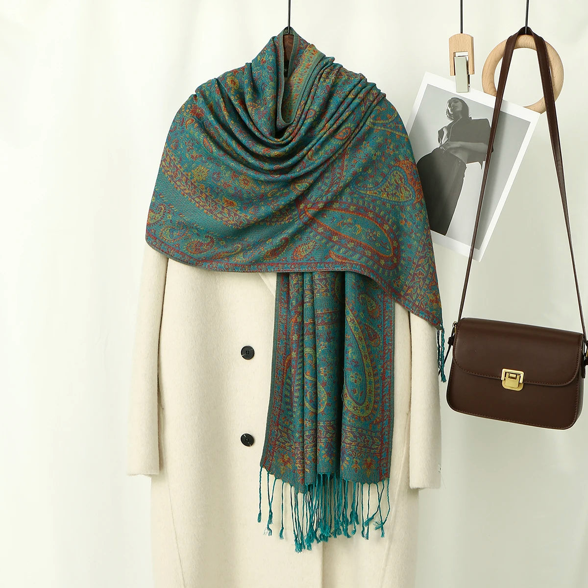 Women's Ethnic Paisley Pattern Large Scarf & Shawl