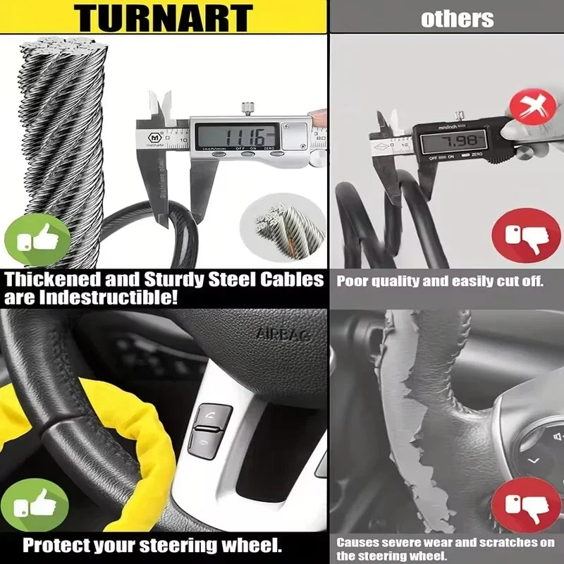 Adjustable Steel Cable Steering Wheel Lock