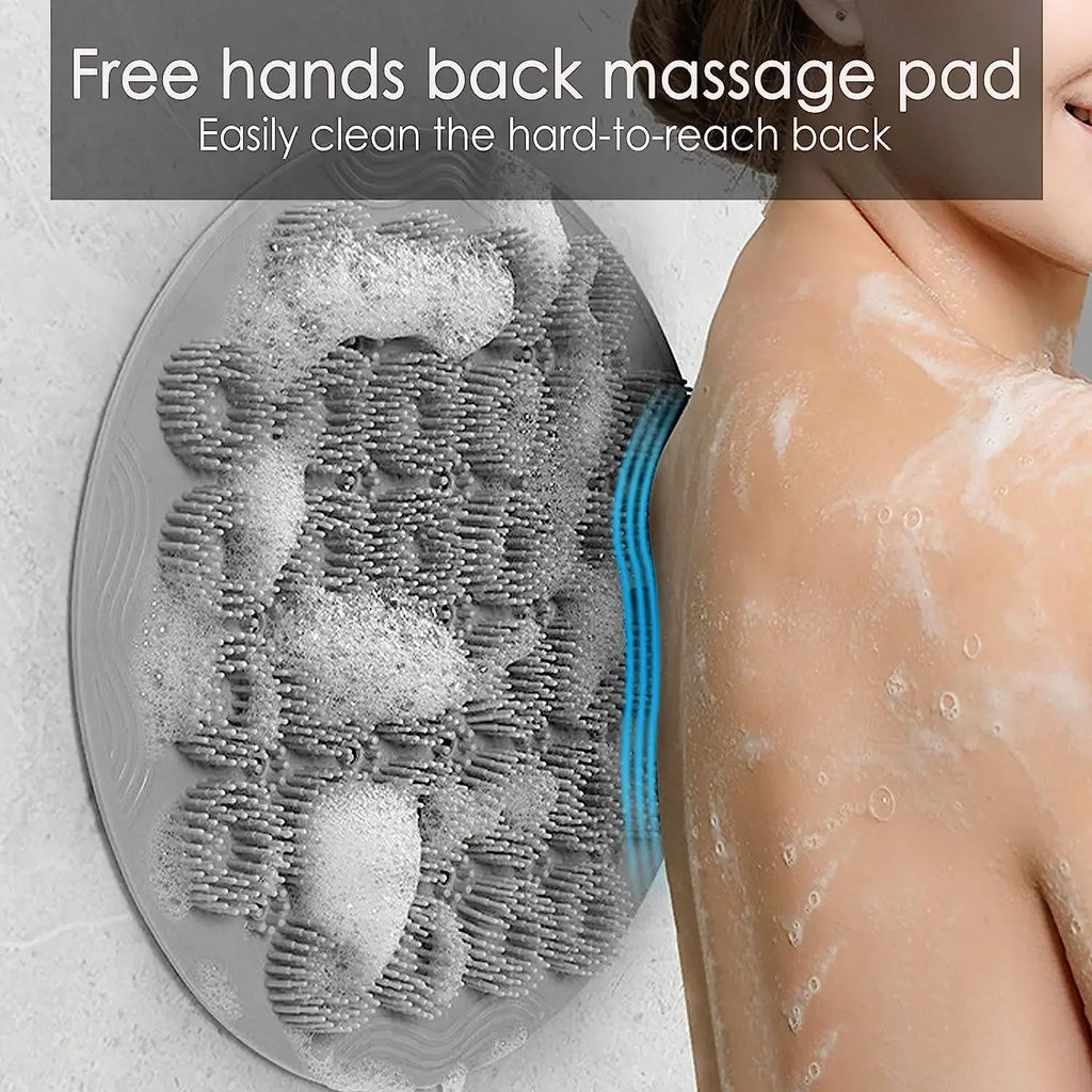 Silicone Back Scrubber & Massage Brush – Suction Cup Shower Body Brush