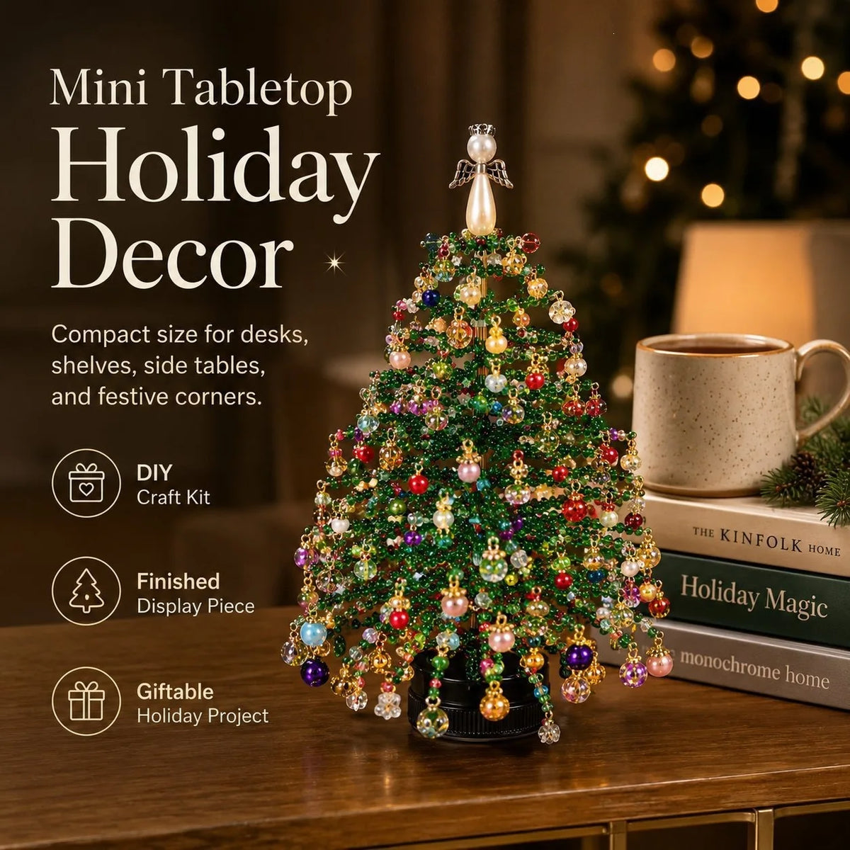 DIY Beaded Christmas Tree Kit – Handmade Holiday Decoration