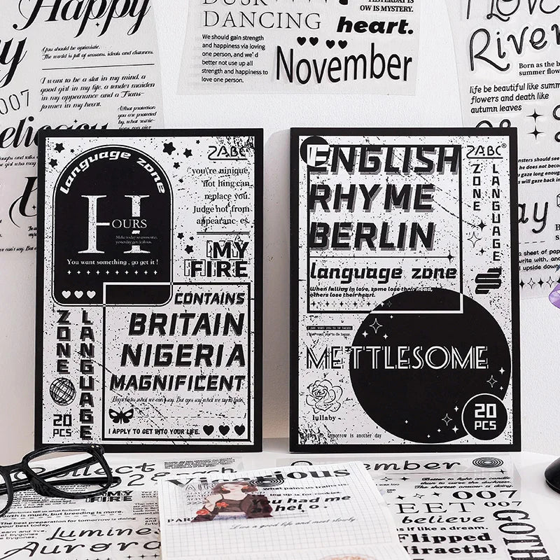 Large English Alphabet Sticker Book – DIY Scrapbooking & Journal Decor
