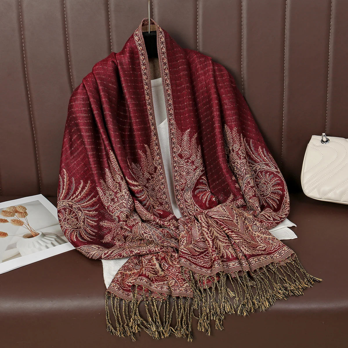 Women's Ethnic Paisley Pattern Large Scarf & Shawl