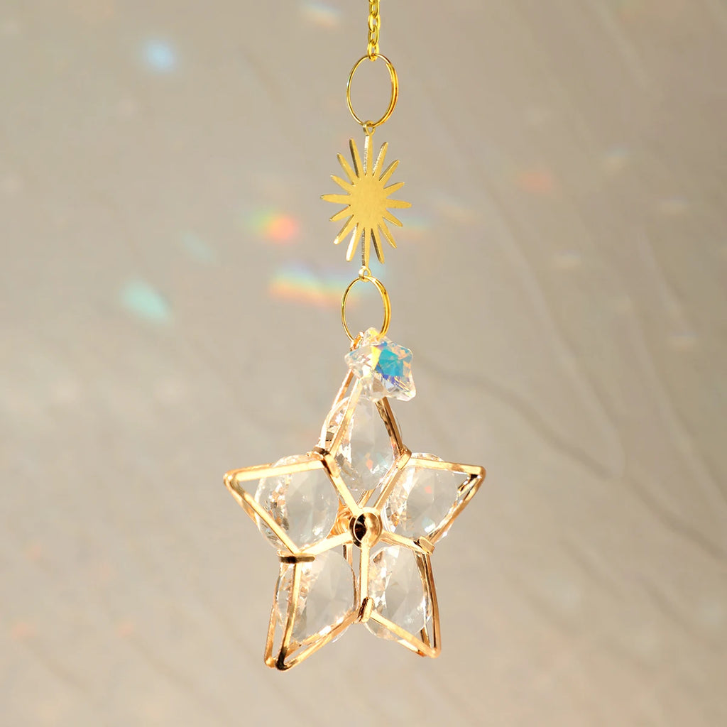 Crystal Moon Suncatcher – Hanging Rainbow Window Decor