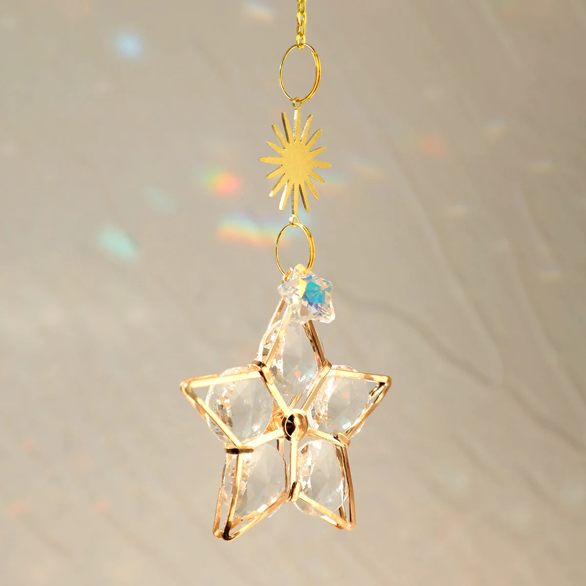 Crystal Moon Suncatcher – Hanging Rainbow Window Decor