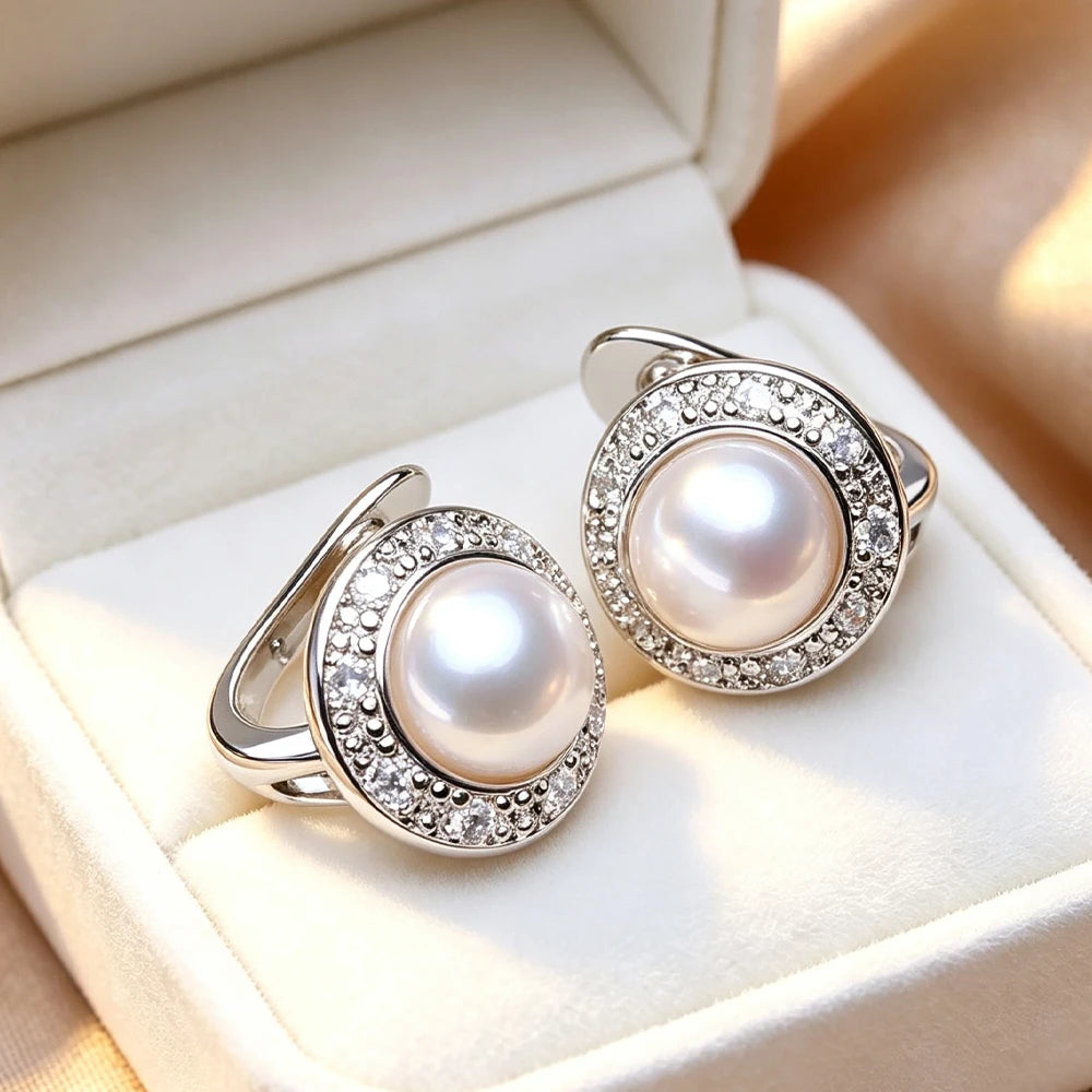 Women's Classic Pearl Stud Earrings