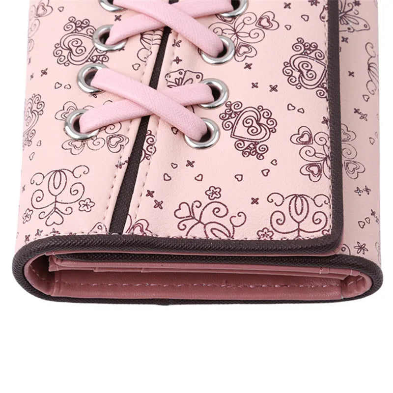 Women's Pink Long Wallet with Multiple Card Slots