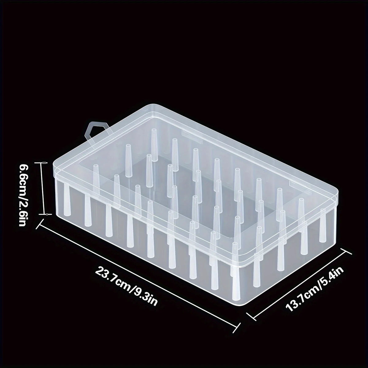 42-Slot Sewing Thread Storage Box – Clear Craft Organizer Case