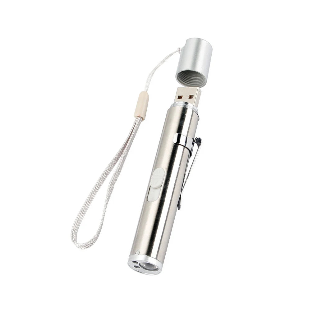 USB Rechargeable 3-in-1 Pointer Light – Portable Flashlight & UV Light