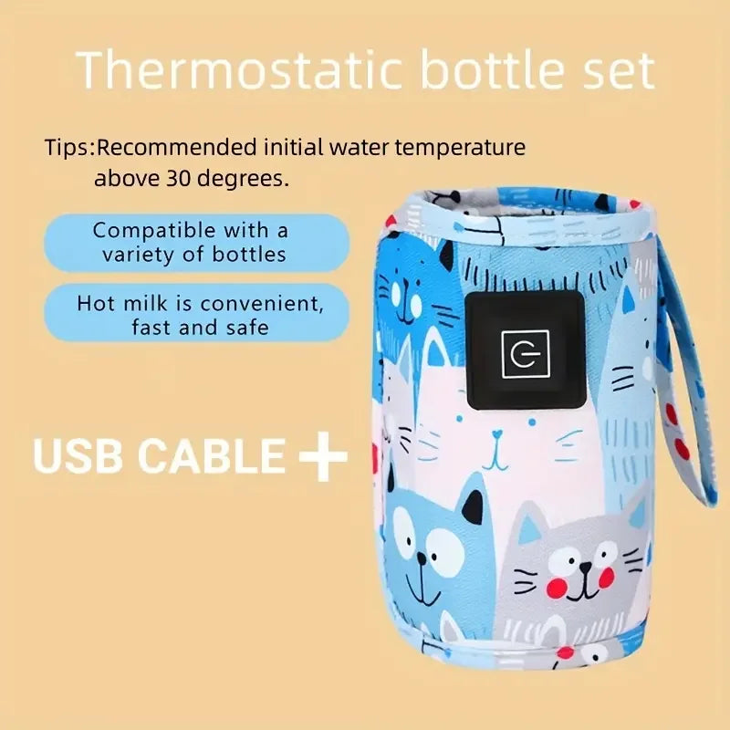 USB Baby Bottle Warmer – Portable Travel Insulated Bottle Heating Bag