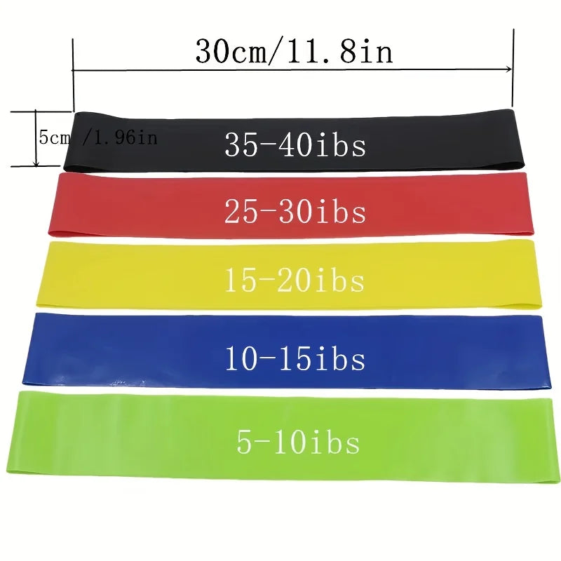 5-Piece Yoga Resistance Bands Set – Stretching & Strength Training