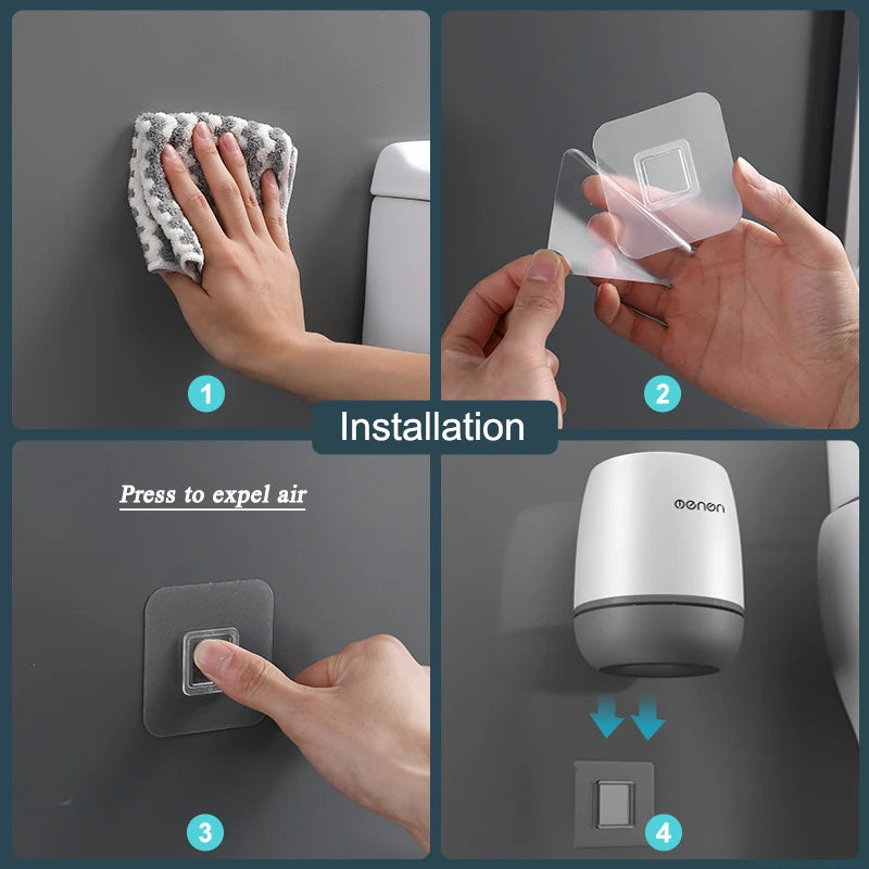 Silicone Toilet Brush with Holder – Wall-Mounted Bathroom Cleaning Brush