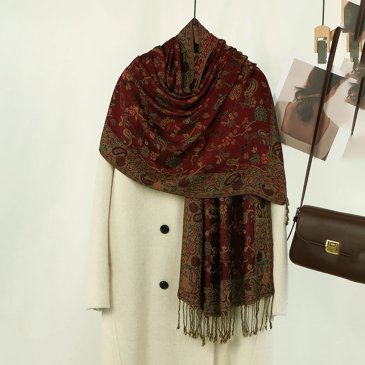 Women's Ethnic Paisley Pattern Large Scarf & Shawl