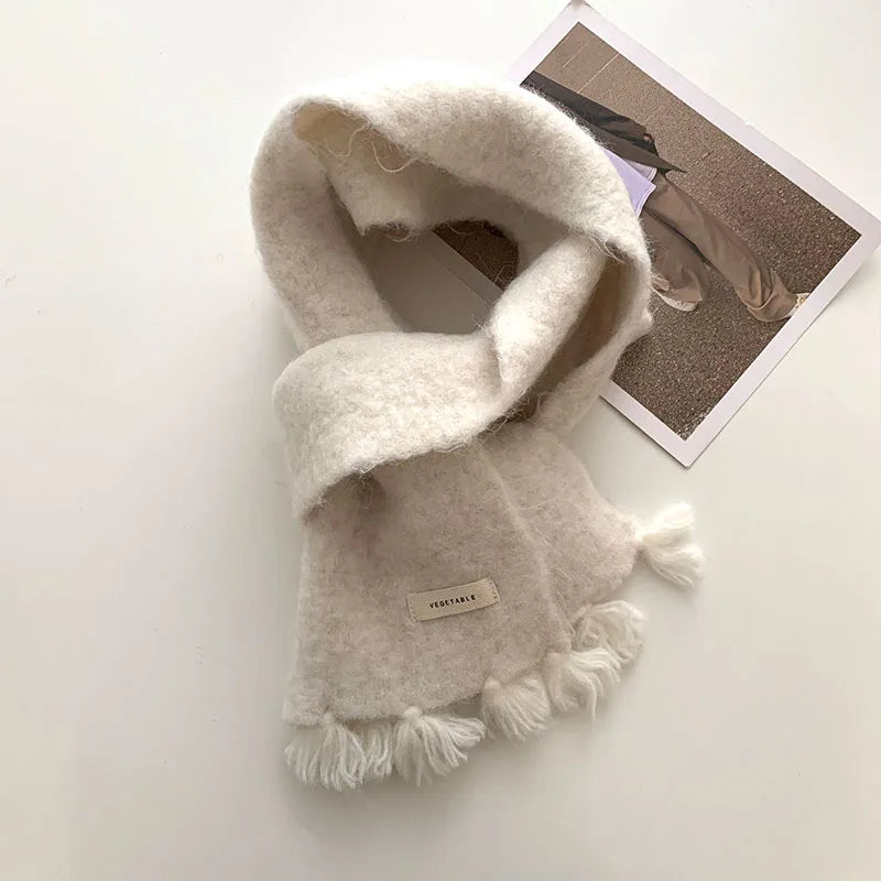 Women's Embroidered Knitted Winter Scarf – Warm Elegant Shawl