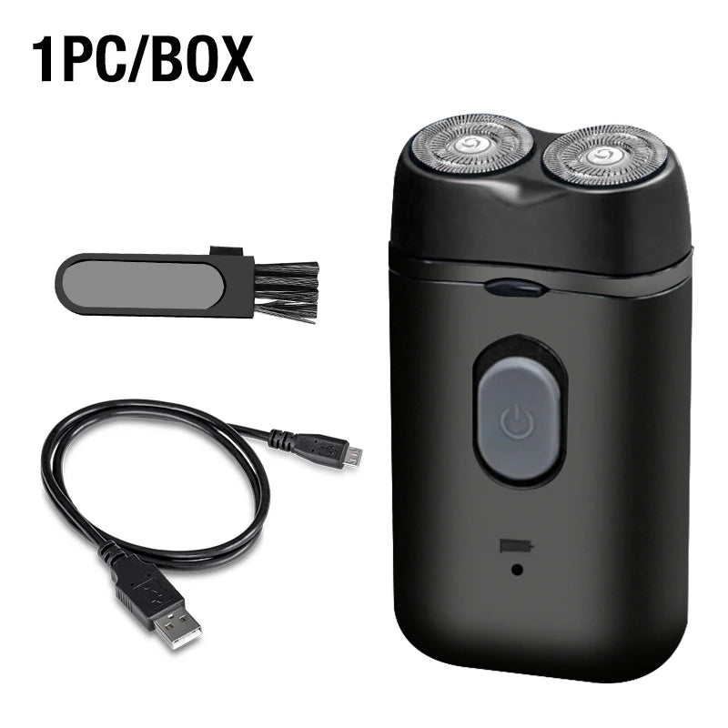Portable Electric Shaver for Men – Double Head USB Rechargeable Razor