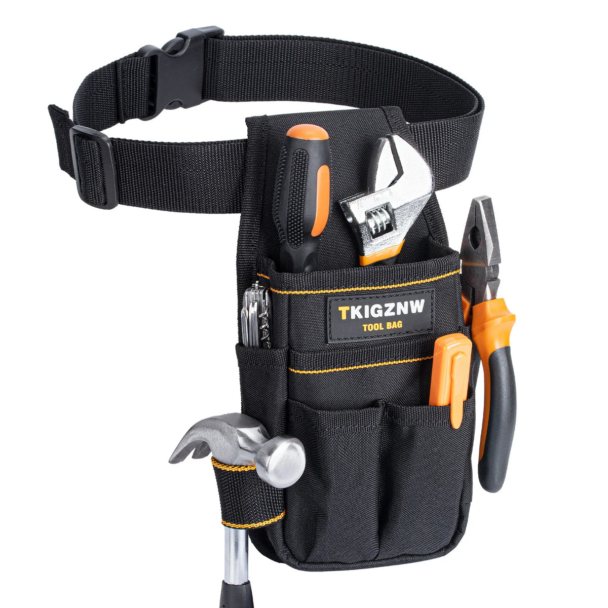 Multi-Pocket Tool Belt Pouch with Screwdriver Loops