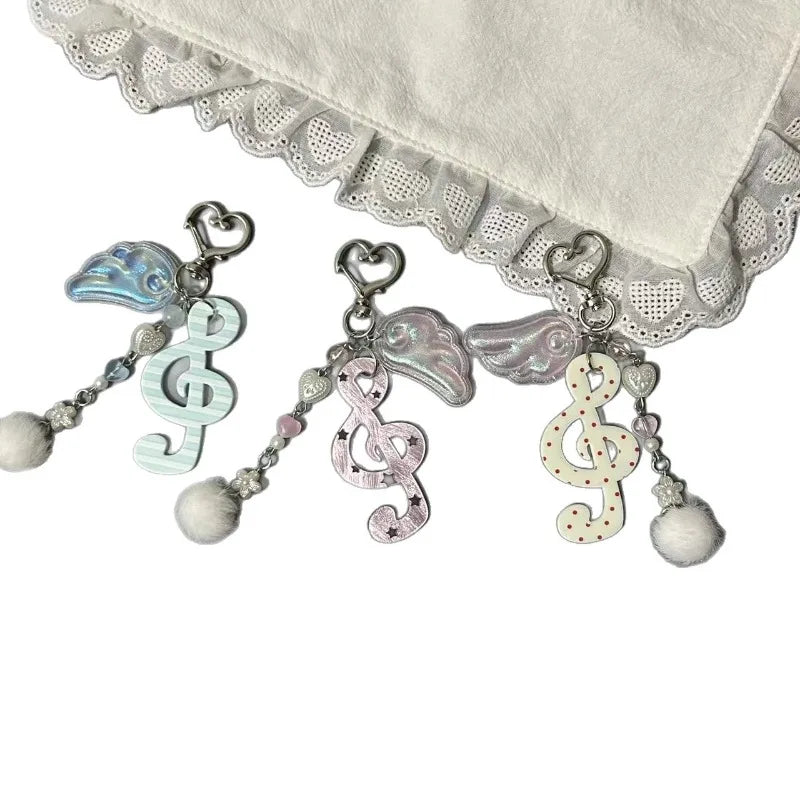Kawaii Retro Music Note Keychain – Cute Bag Charm
