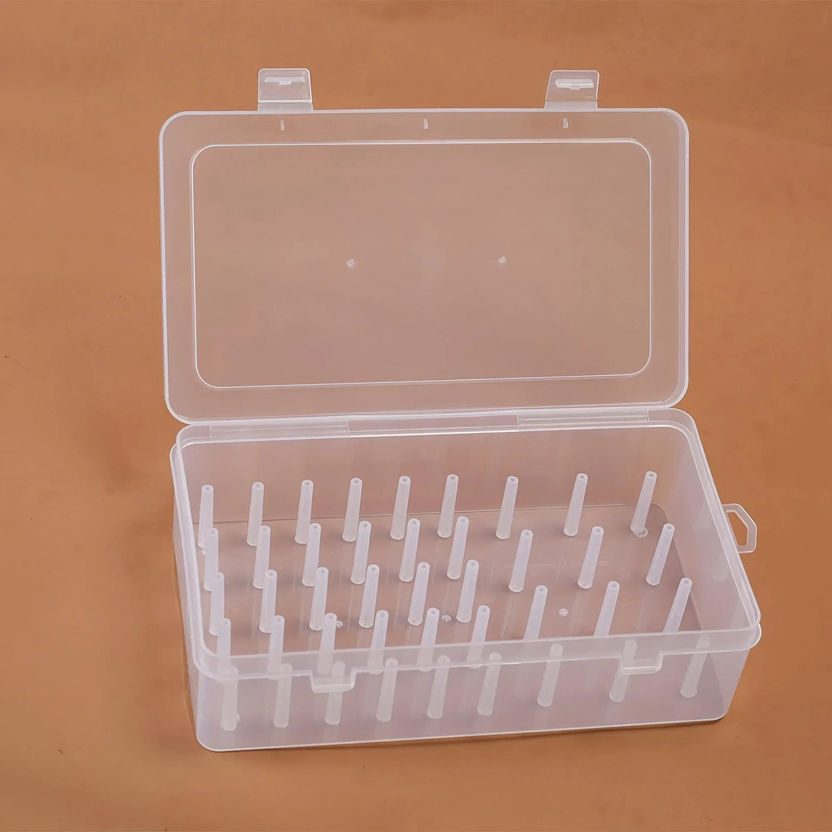 42-Slot Sewing Thread Storage Box – Clear Craft Organizer Case