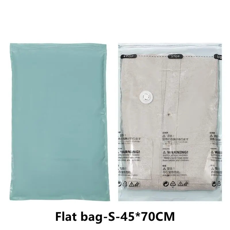 No-Pump Vacuum Storage Bags – Space-Saving Clothes & Bedding Organizer