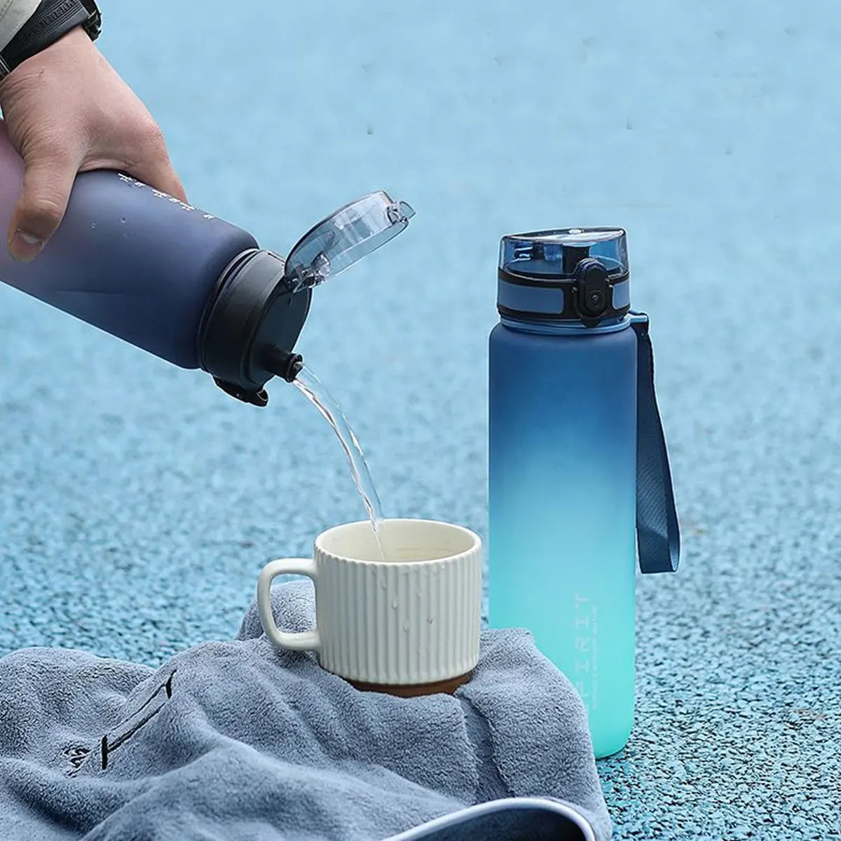 Gradient Sports Water Bottle with Capacity Markings