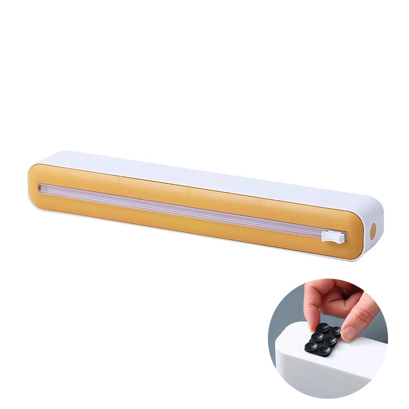 Magnetic Plastic Wrap Dispenser with Cutter – Kitchen Food Film Organizer