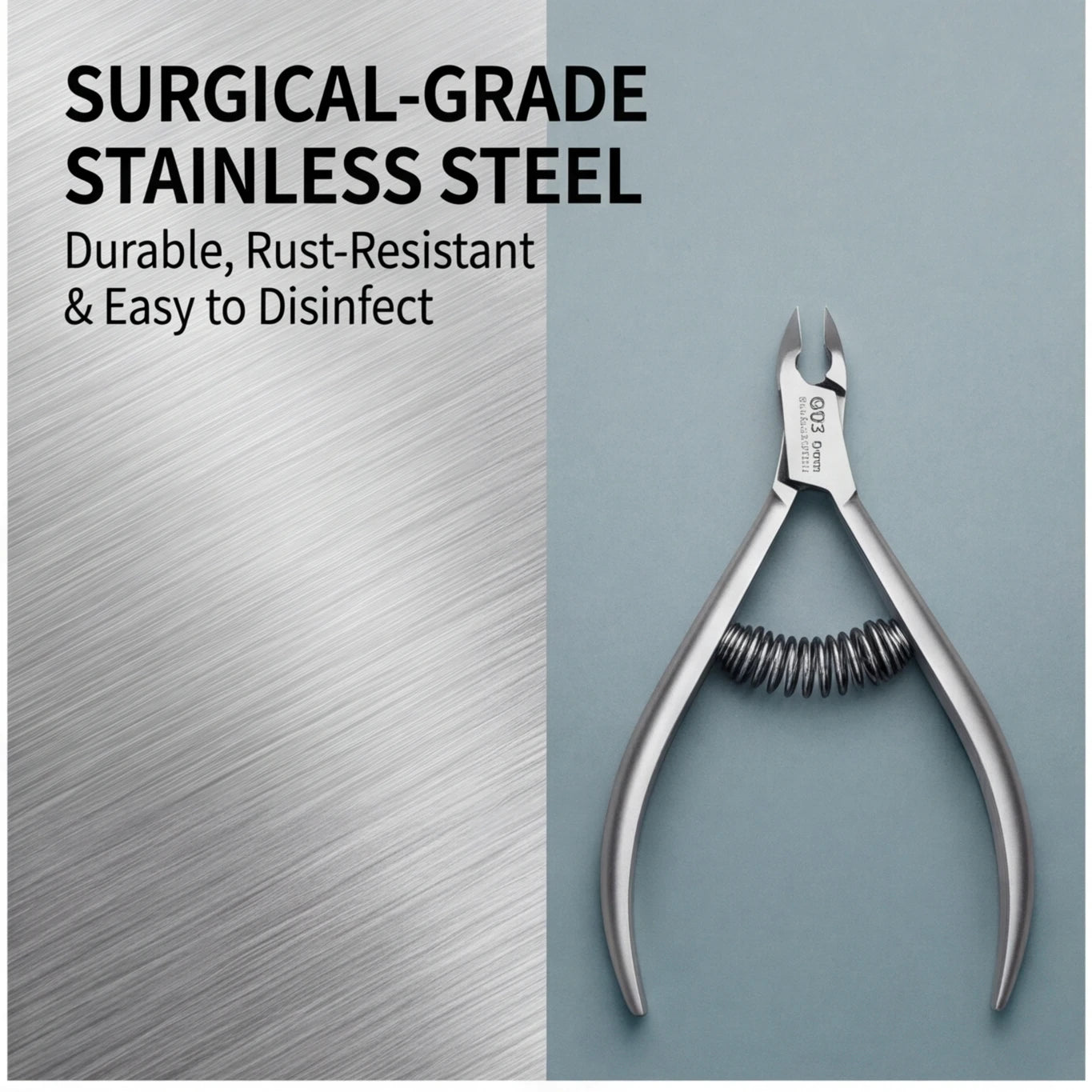 Stainless Steel Pedicure Nail Nipper with Double Spring