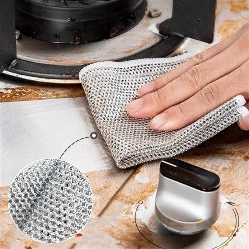 Steel Wire Cleaning Cloth – Reusable Kitchen Scrubbing Pads