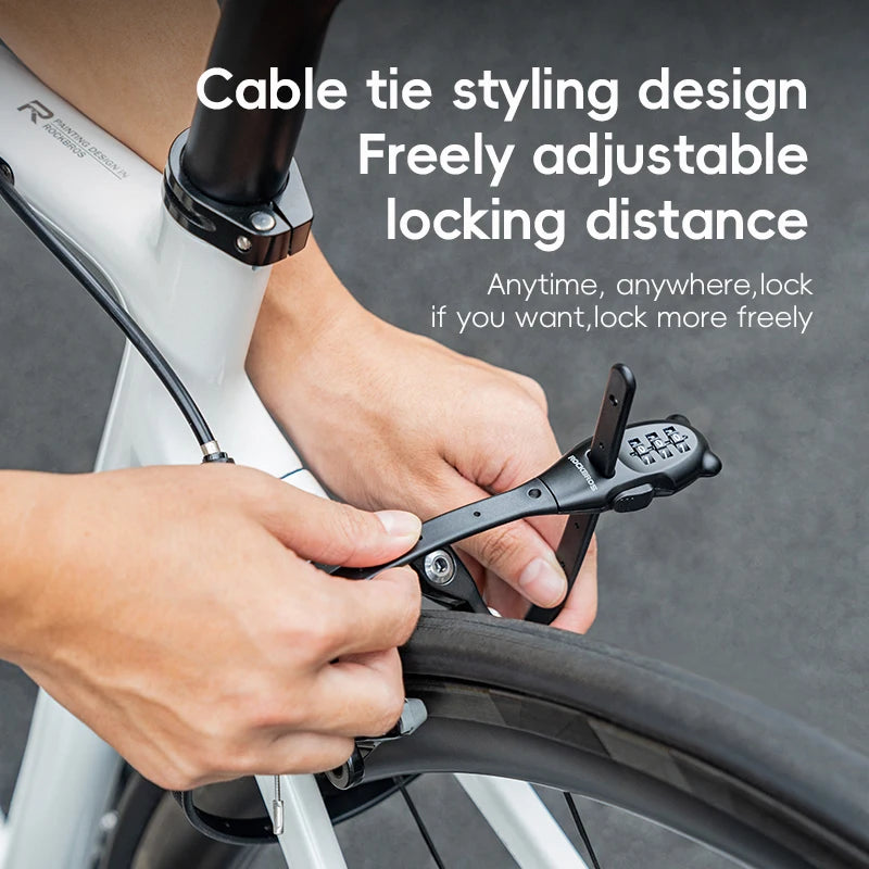 ROCKBROS Portable Bicycle Cable Lock – Compact Anti-Theft Bike Security Lock