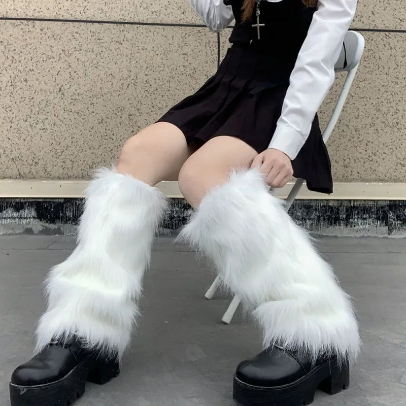 Women's Faux Fur Leg Warmers – Cozy Winter Boot Covers
