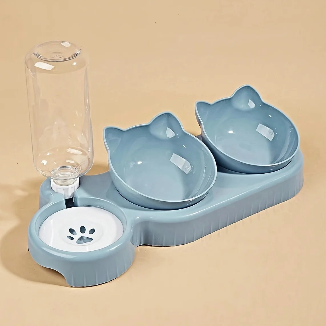 3-in-1 Pet Food and Water Bowl Set with Automatic Water Dispenser