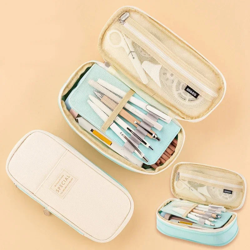 Macaron Color Large Capacity Double-Layer Pencil Case