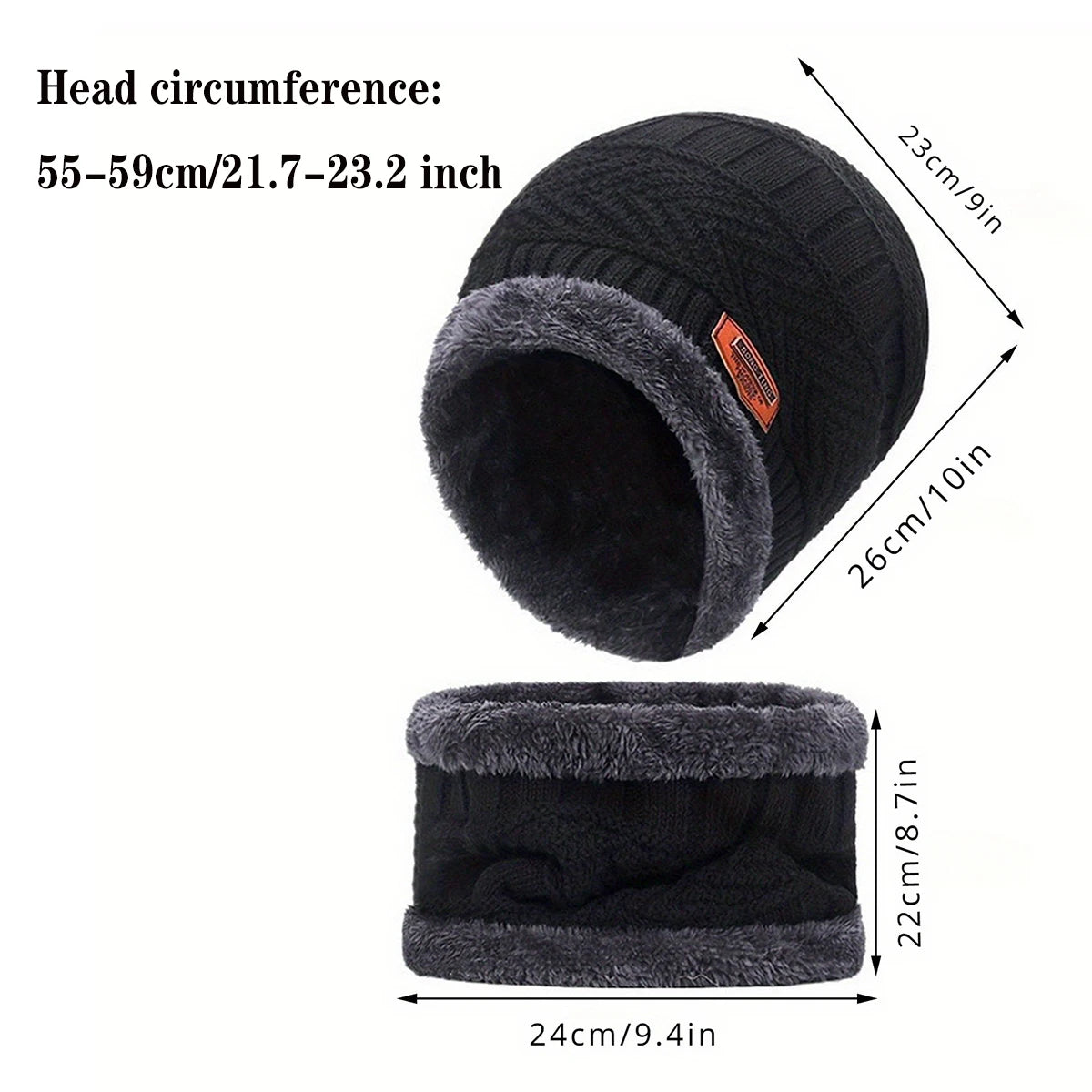 Unisex 3-Piece Winter Hat, Neck Warmer & Gloves Set