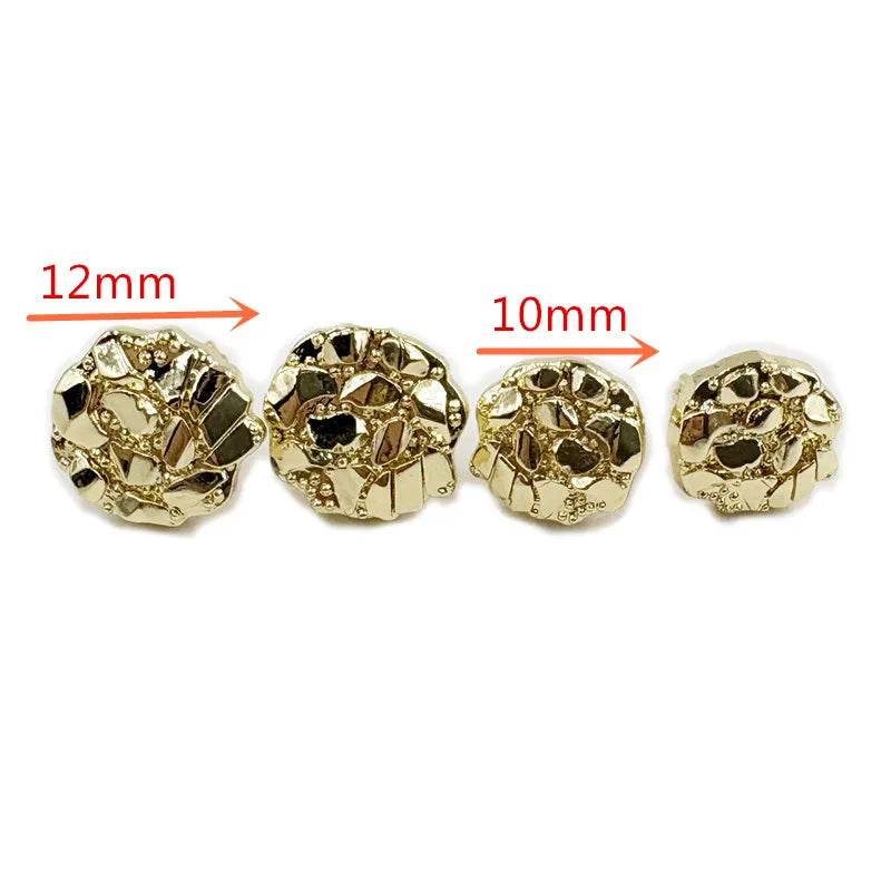 Unisex Gold-Tone Round Stud Earrings