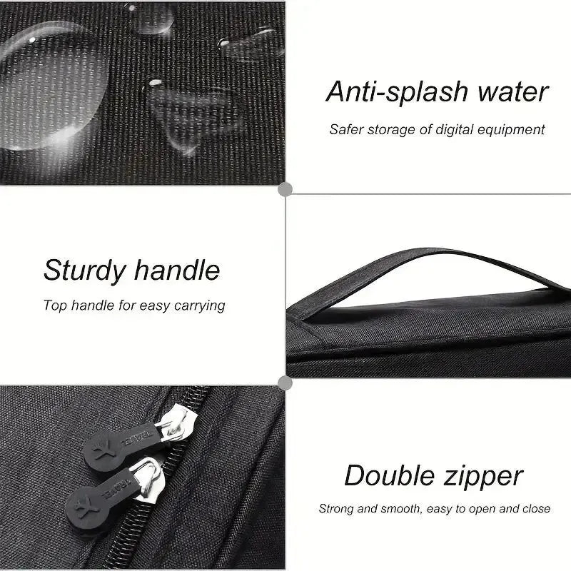 Waterproof Travel Cable Organizer Bag for Chargers & Electronic Accessories