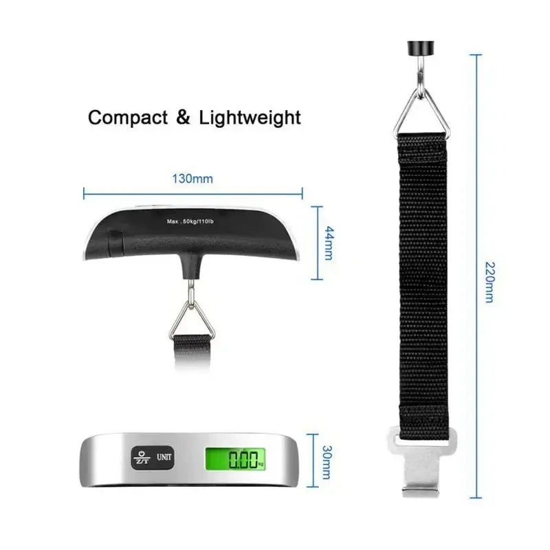 Portable Digital Luggage Scale 110lb/50kg with LCD Display