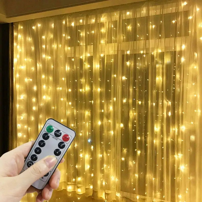 Christmas USB LED Curtain Fairy Lights – 8 Modes Holiday Window Decor