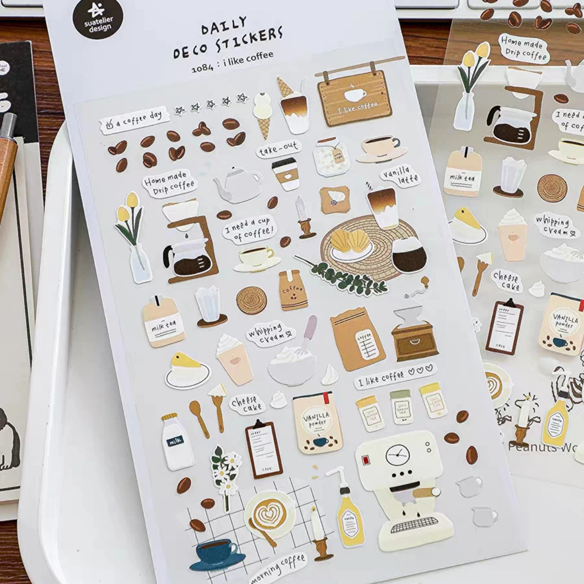 Korean Style Coffee Decorative Stickers for Journaling