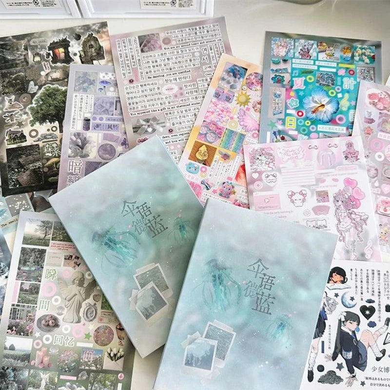32-Sheet Korean Style Decorative Sticker Book for Journals & Scrapbooking