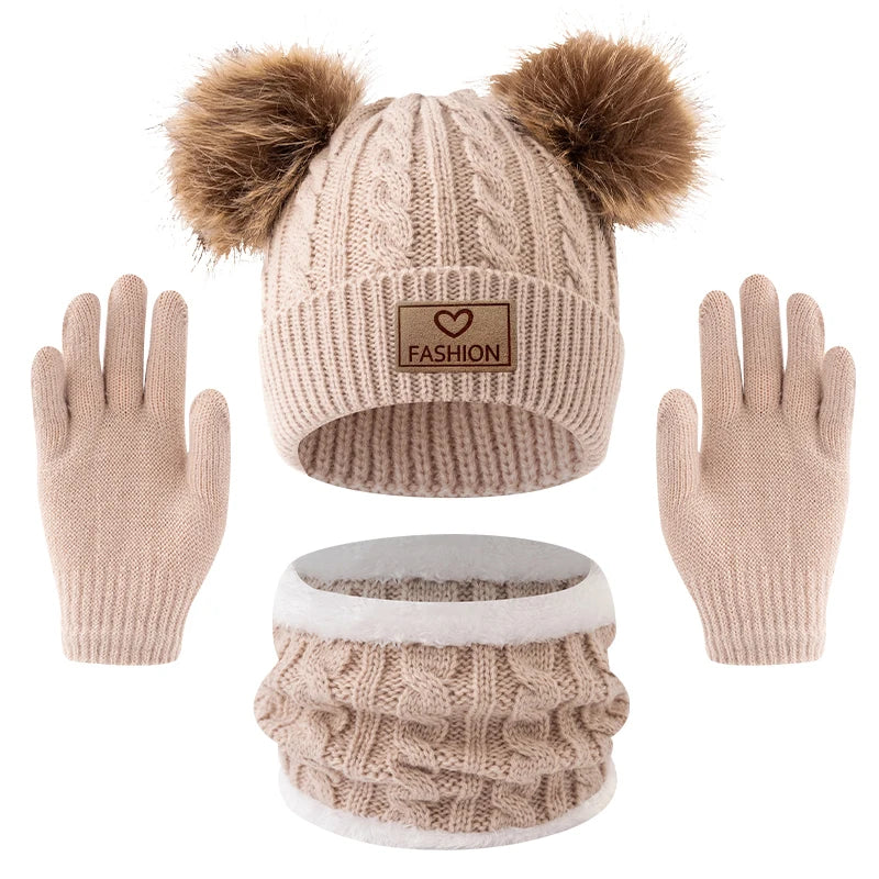 Kids Winter Knit Hat & Neck Warmer Set – Warm Cozy 2-Piece Set