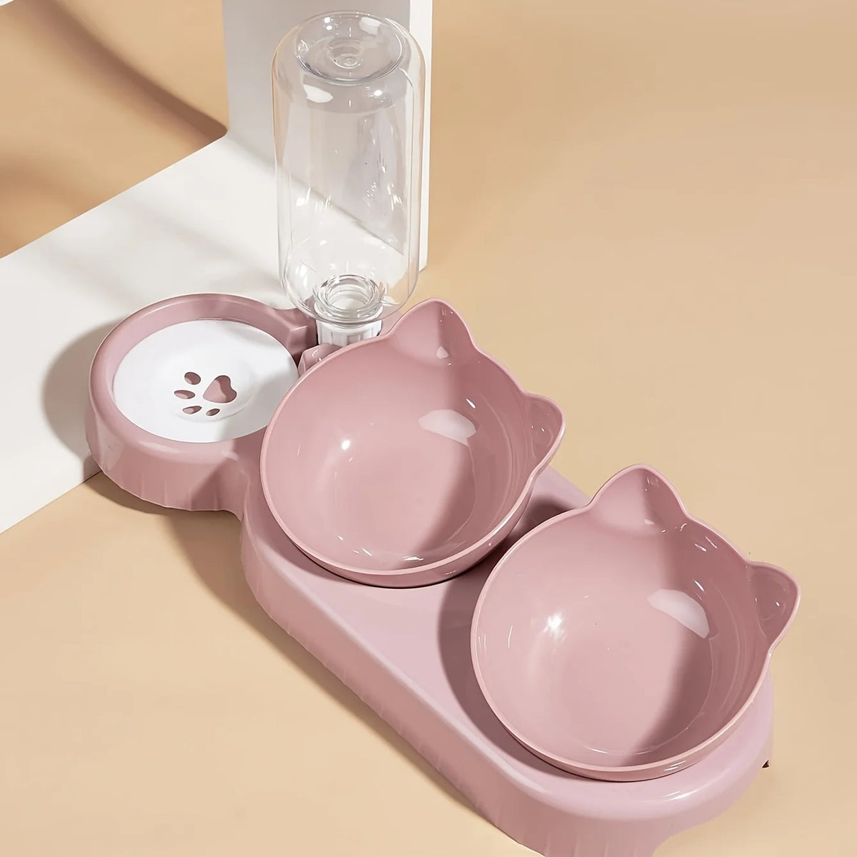 3-in-1 Pet Food and Water Bowl Set with Automatic Water Dispenser