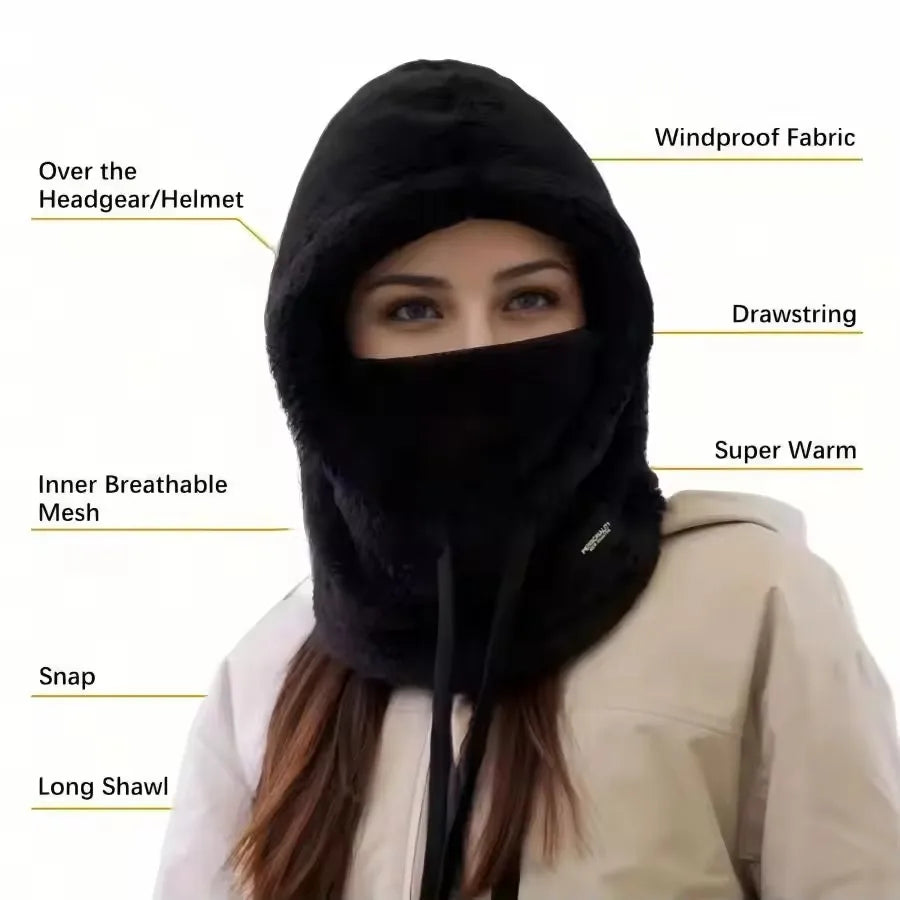 Women's Warm Thermal Balaclava – Windproof Winter Ski Hood